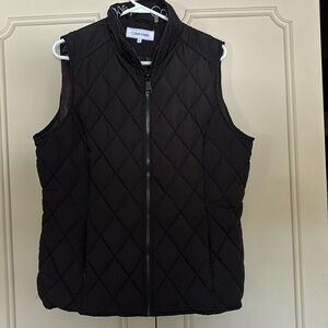 Warm, black poly-filled vest